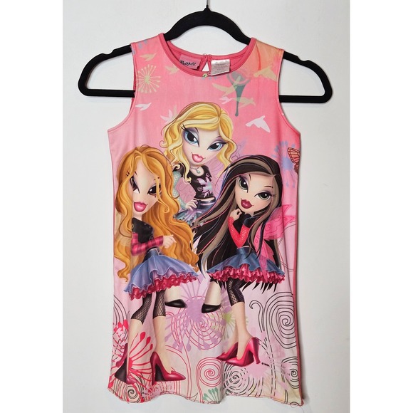Bratz Other - Bratz Y2K Girls Vintage Sleep Nightgown Dress Pink Sleeveless Graphic Sz 8 Kids‎